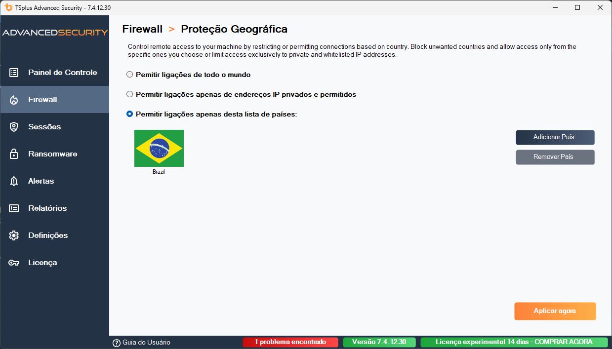 Proteção Geográfica TSplus