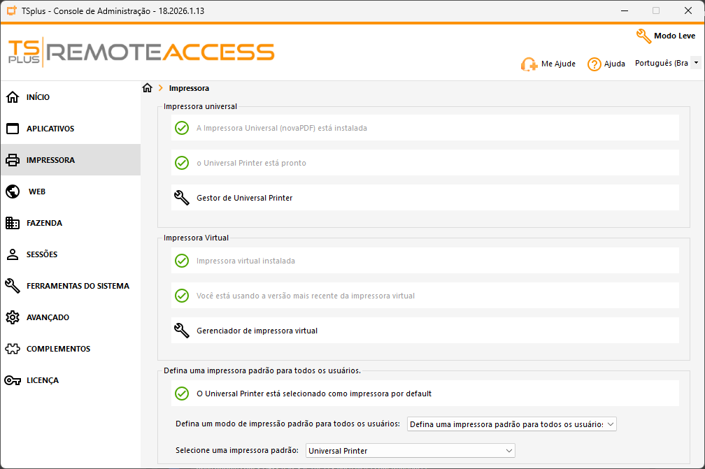 Impressão Remota TSplus