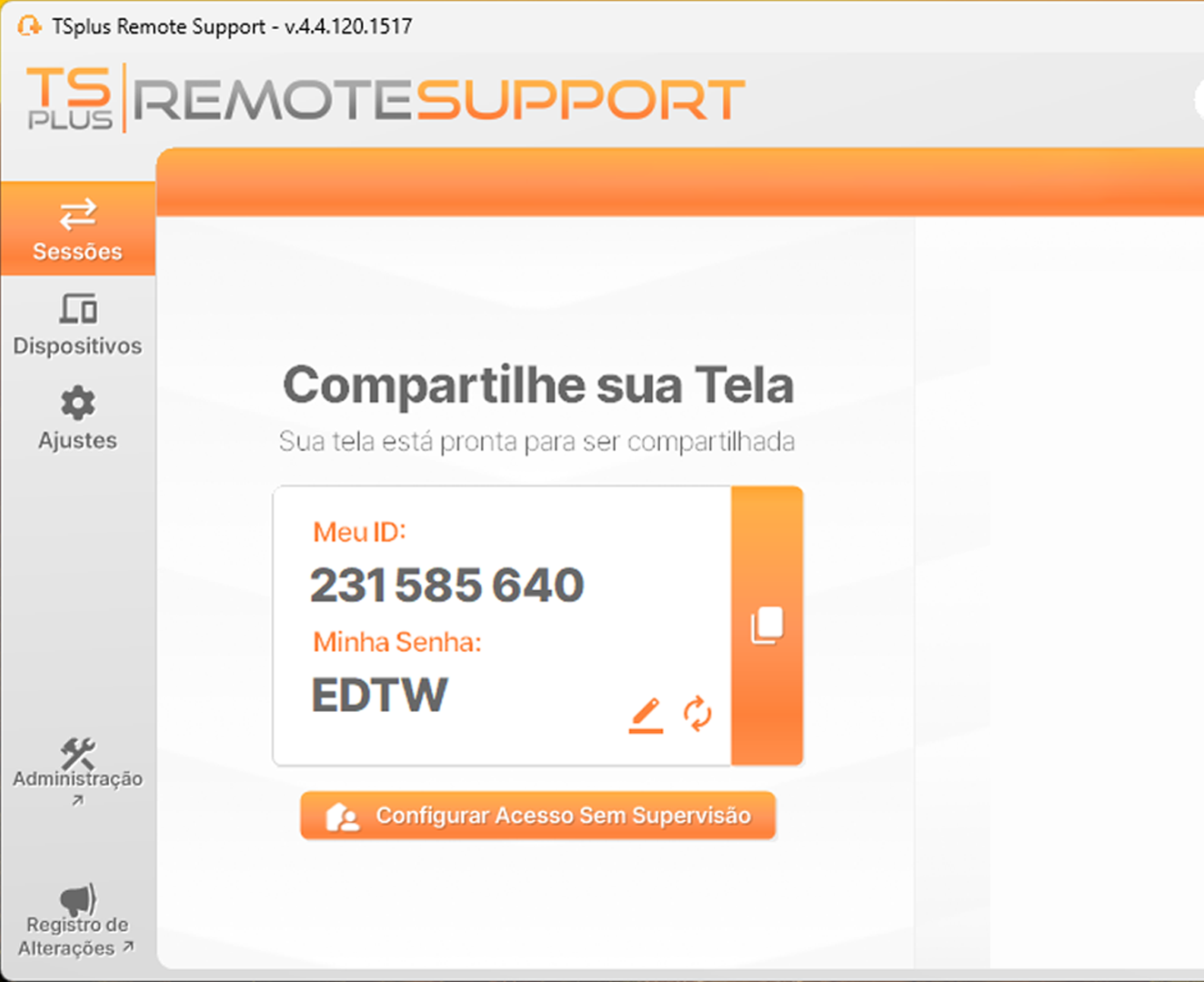 Interface de login do usuário final TSplus Remote Support