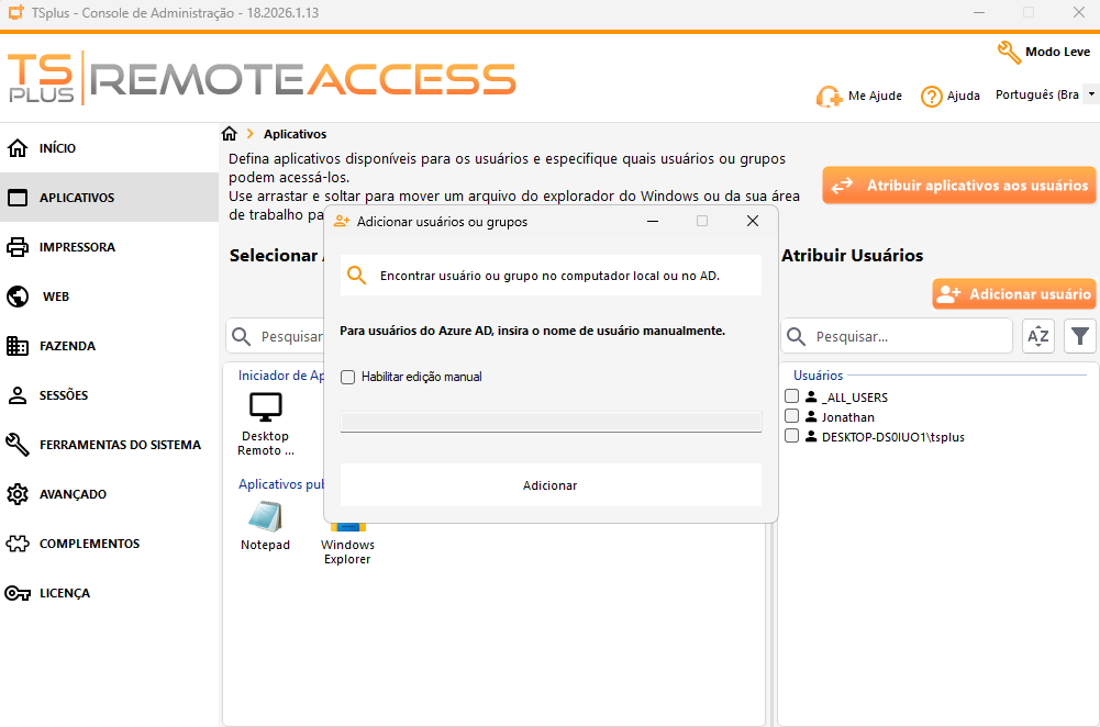 Atribuir Aplicativos