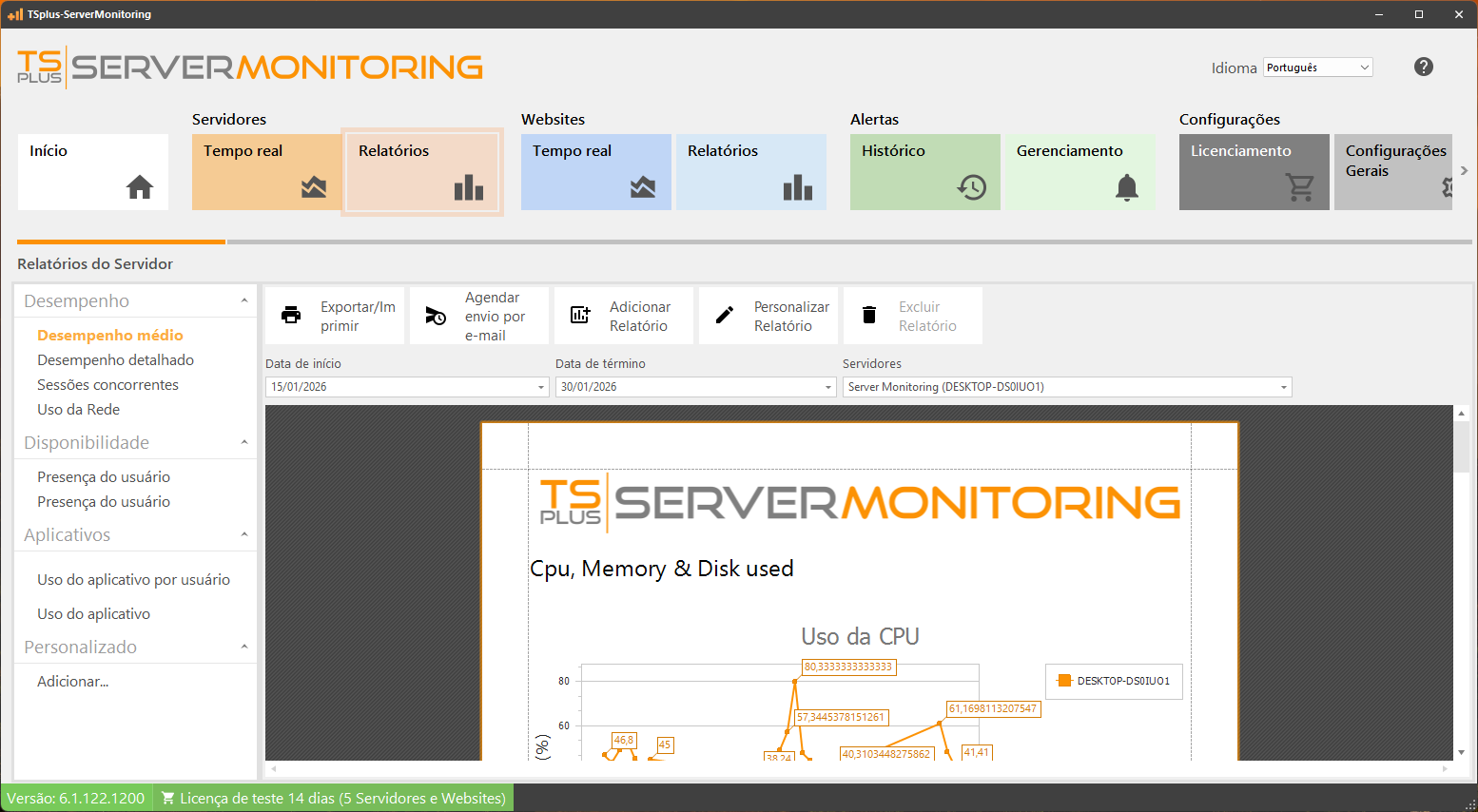 Personalização de Relatórios