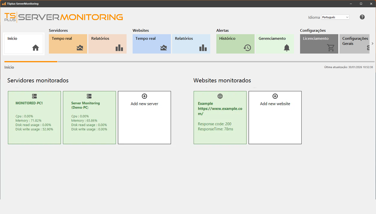 Adicionar servidor monitorado