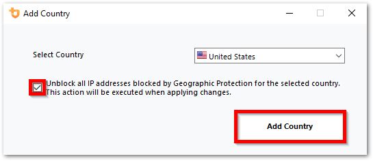 Geographic Protection Select Country