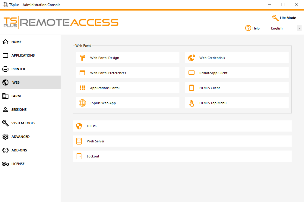 Admin Tool Web Screen