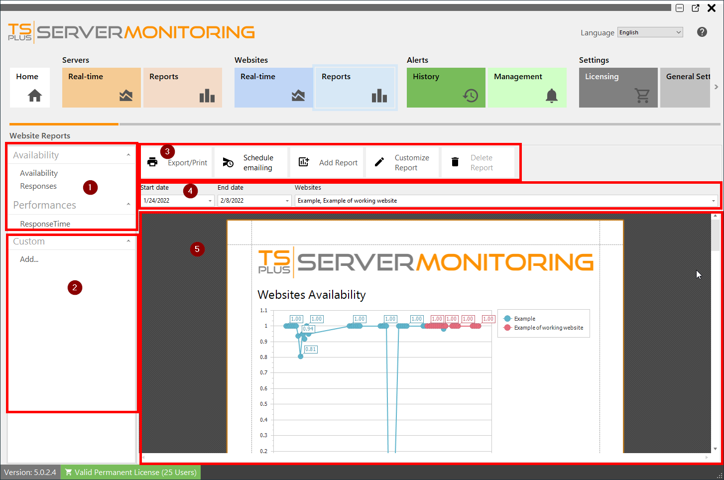 Websites Report Screenshot 2