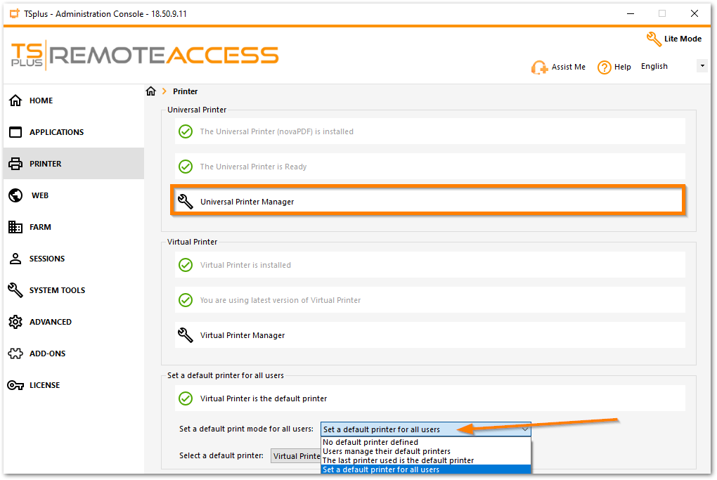 Admin Tool Gateway Screen