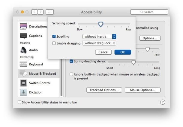 Disable Inertia Scrolling in macOS